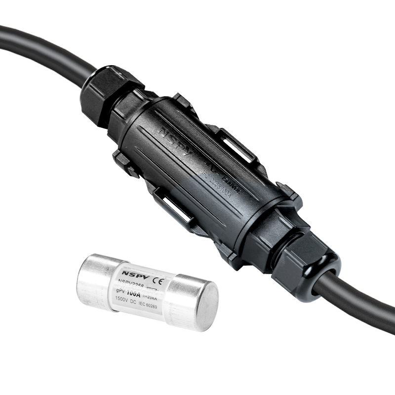 PV Solar Fuse Connector 1500VDC With Inline Fuse 100A Two Cable 2