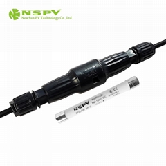 IP68级防水1500VDC光伏保险丝连接器 内置式熔断器接头 双线端款