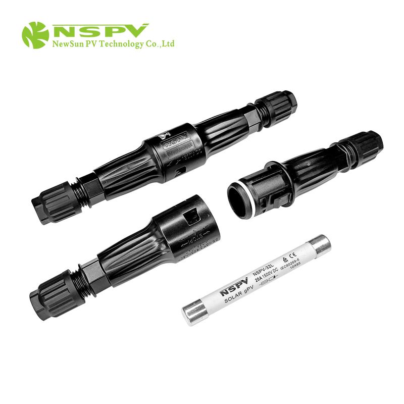 TUV Certified Solar Fuse Connector 50A 1500VDC Dual Cable End 4