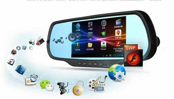  Android 4.0.3 Capactive Multi-Touch Screen car Rearview Mirror 5 Inch HD GPS Na