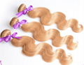 7A quality blond hair N27 color brazilian virgin remy hairbody wave hair curtain 2
