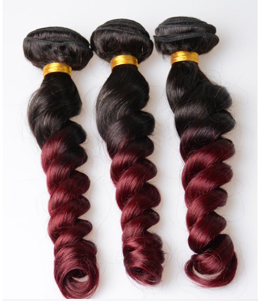 wholesale  wine red loose wave color body wave human hair best price 3