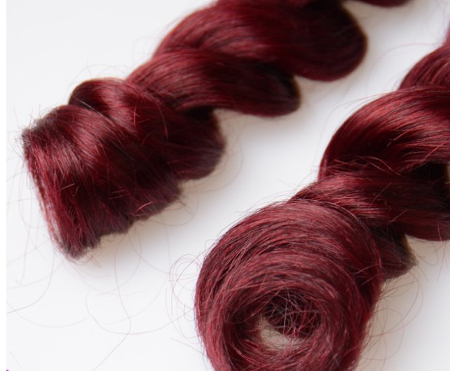 wholesale  wine red loose wave color body wave human hair best price 2