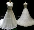 A Line Wedding Dress See Through Corset Bridal Gown with Over Lace 1