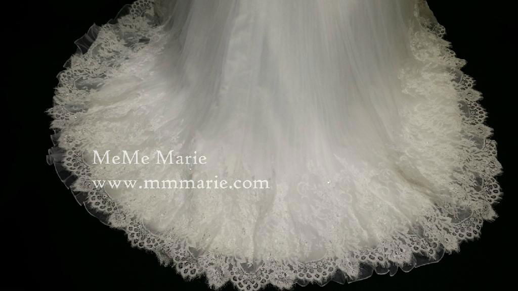 A Line Wedding Dress See Through Corset Bridal Gown with Over Lace 4