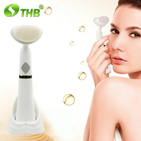 Heart Shape Pobling Deep Pore Cleaning Sonic Vibration Cleanser Face Brush