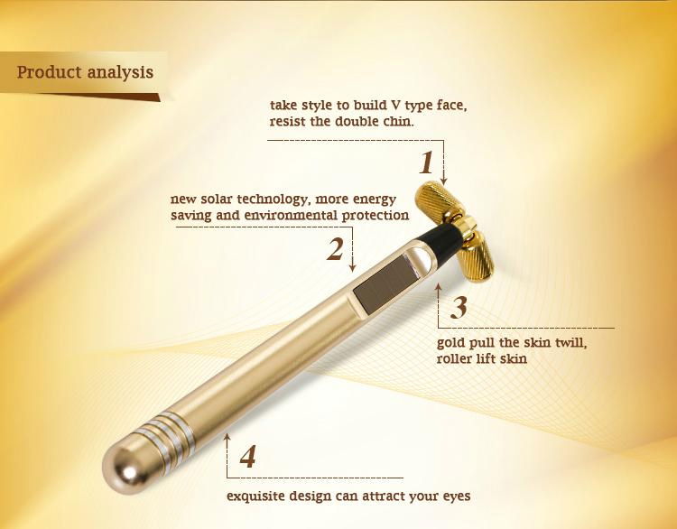 Gold Color Solar Energy Beauty Massage Wand 2