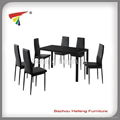 Simlpe and Popular Glass Dining Set 1+6