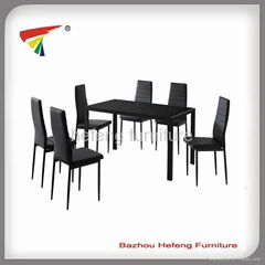 Simlpe and Popular Glass Dining Set 1+6