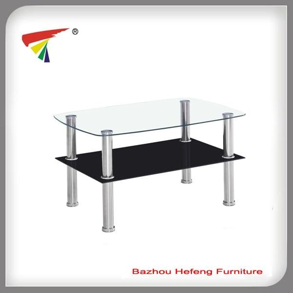 2 -tiers tempered glass table 