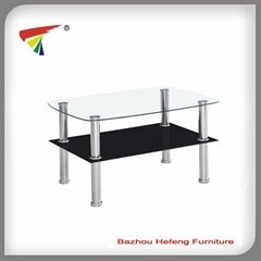 2 -tiers tempered glass table 