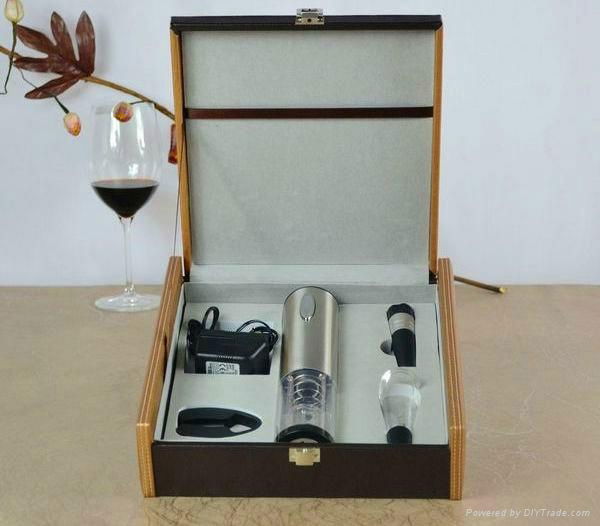 Promotinal Gift Electric Wine Openers Gifts Set With Leather Box 2