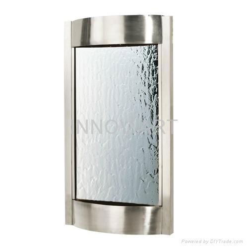 modern wall fountain in stainless steel