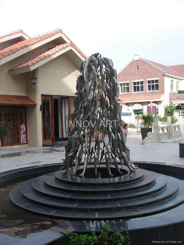 functional stainless steel fountain sculpture