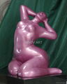 abstract sculpture statue finished in glossy laquer with solid marble base 1