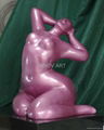 abstract sculpture statue finished in glossy laquer with solid marble base
