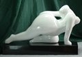 abstract sculpture statue finished in glossy laquer with solid marble base 2