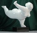 abstract sculpture statue finished in glossy laquer with solid marble base 3