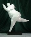 abstract sculpture statue finished in glossy laquer with solid marble base