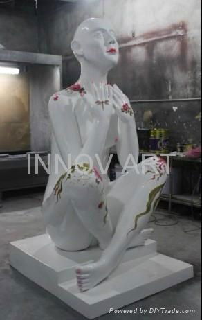 amazing hand painted female art resin sculpture statuette 5