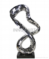 Stunning steel sculpture made of hundreds small steel coins welded polished 2
