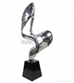 Stunning steel sculpture made of hundreds small steel coins welded polished 4