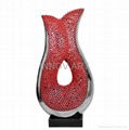 Abstract modern metal sculpture with