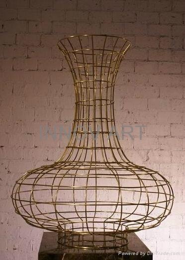 large artistic metal wire vase for hotel