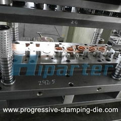 Small metal part progressive die