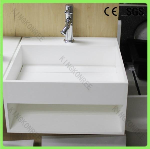 CE approval solid surface basin with pedestal 3