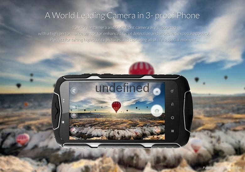 Android 4.4 5.0 inch screen 3-Proof IP68 Waterproof 1.3GHz 1GB/8GB 3G WCDMA Dual 4