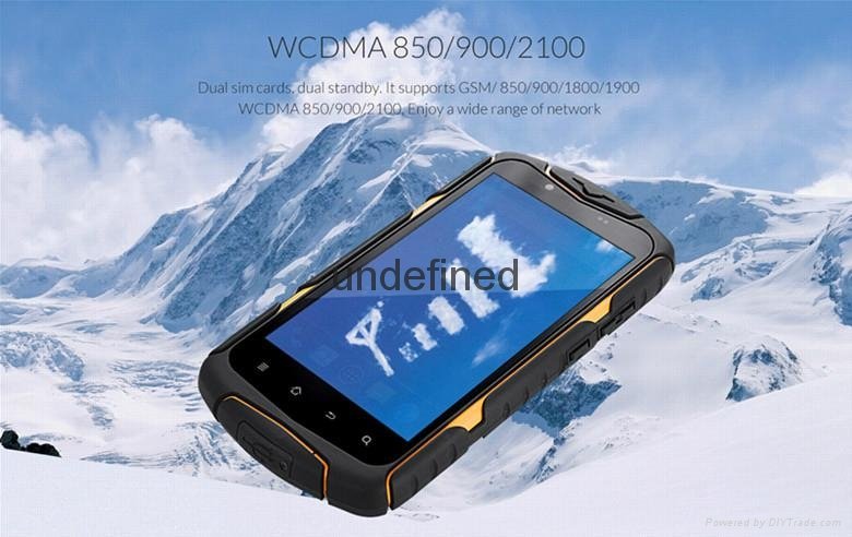 Android 4.4 5.0 inch screen 3-Proof IP68 Waterproof 1.3GHz 1GB/8GB 3G WCDMA Dual 3
