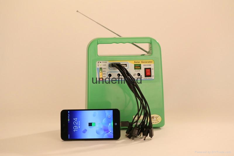 solar home use lighting generator with USB and MP3  5