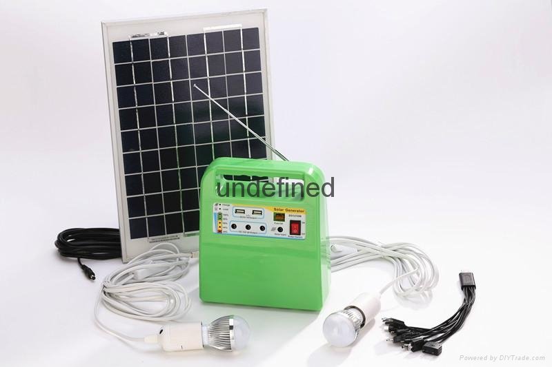 solar home use lighting generator with USB and MP3  4