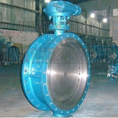 Pn10 Dn700 Three Triple Offset Flanged Butterfly Valve Flange with Gearbox