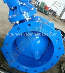 Dn400 DIN Pn10 Flanged Double Eccentric Butterfly Valve (D342X-10)