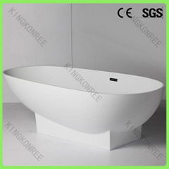 Freestanding solid surface bathtub