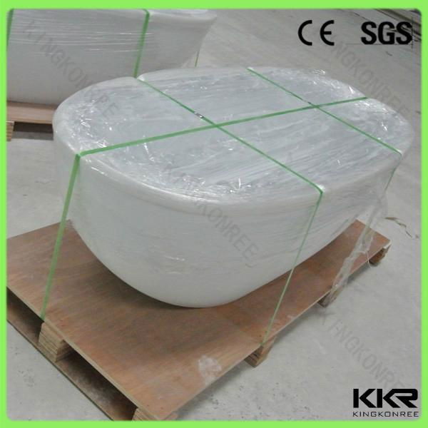 Hot sale solid surface white bathtub 3