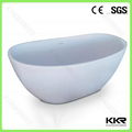 White matt solid surface bath tub