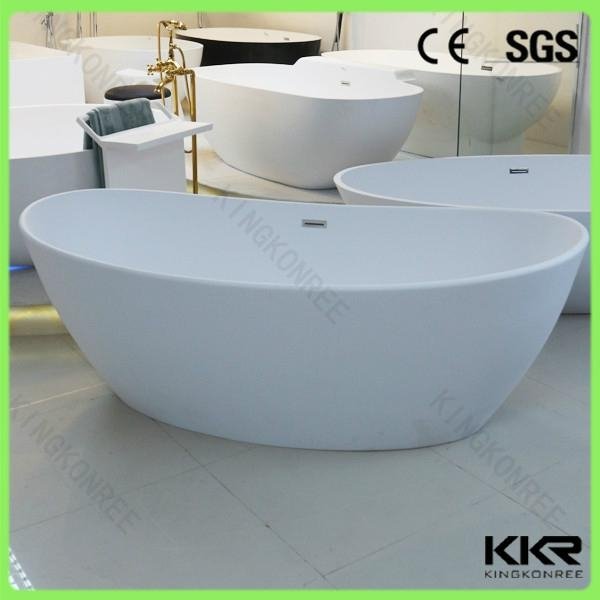 White matt solid surface bath tub 2