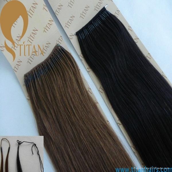 new arrival korea hair extension virgin human hair cotton string hair extension  5
