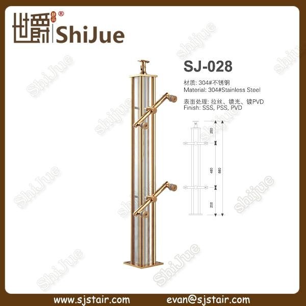 New Shining Stainless Steel Glass Balustrade for Stairs (SJ-028)