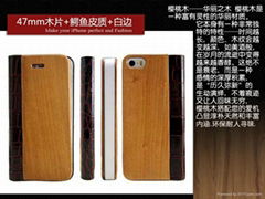 iphone5木質皮套保護殼 