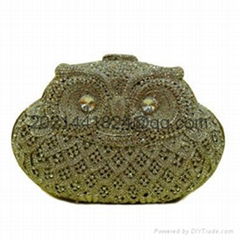 Owl Shape Full Crystal Evening Bag W13046