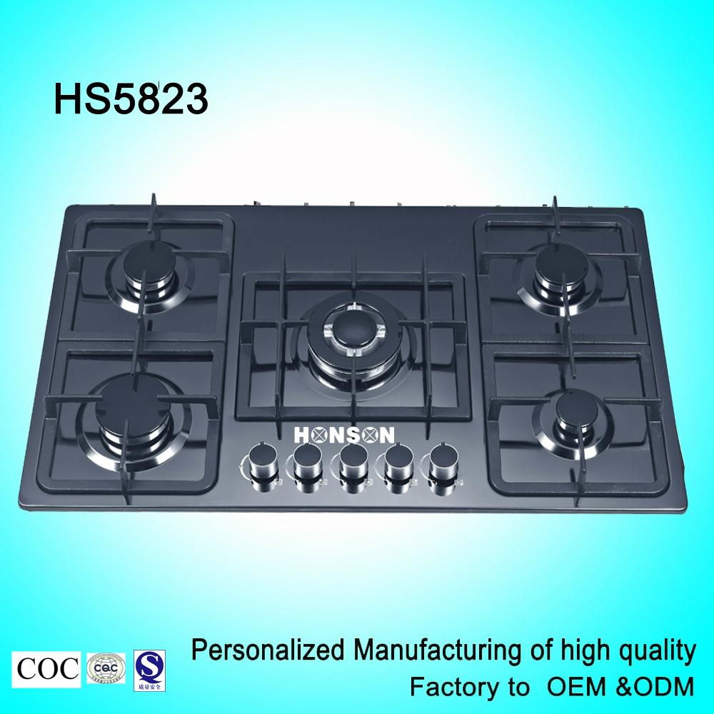 color stainless steel top gas stove with 5 burners HS5823