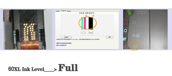 compatible ink cartridge for HP 60XL CC644W chip reset to full ink level 3
