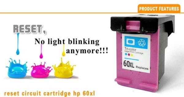 compatible ink cartridge for HP 60XL CC644W chip reset to full ink level 2