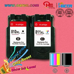 compatible for canon pg 810xl ink cartridge  chip reset to show ink level  