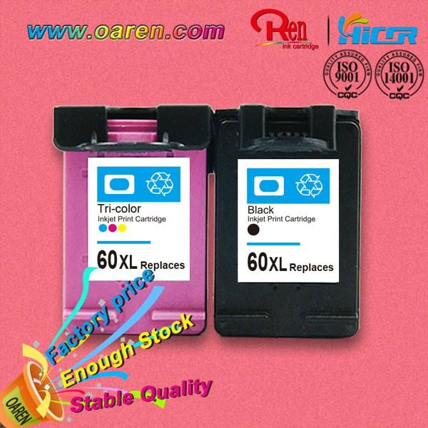 compatible ink cartridge for HP 60XL CC644W chip reset to full ink level