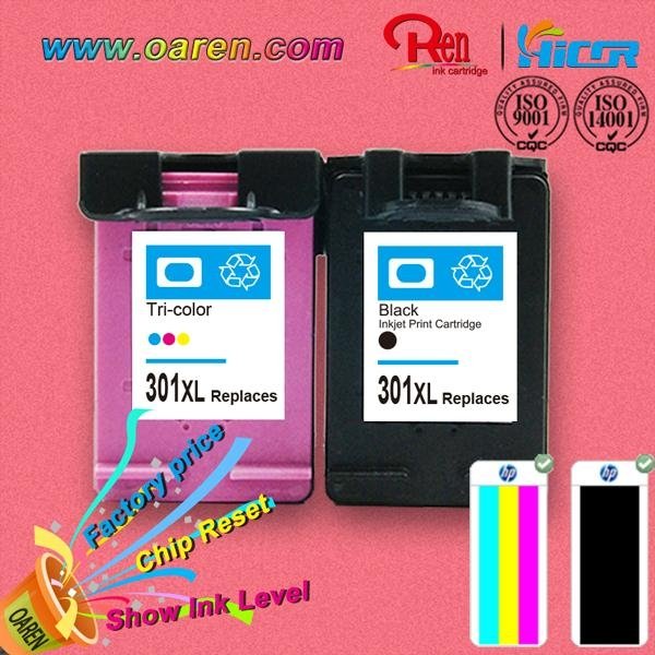 Remanufactured chip reset  ink cartridge for HP 301XL CH564HE printer 